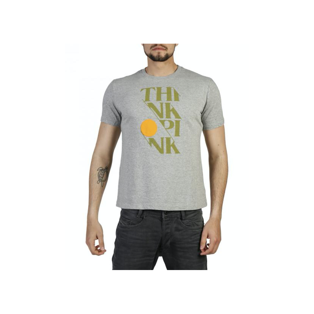 Image of Think Pink T-Shirt Scritta Grigio XXL