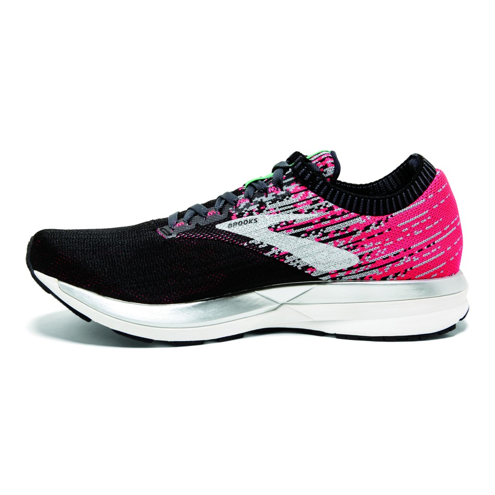 brooks ricochet black tan pink
