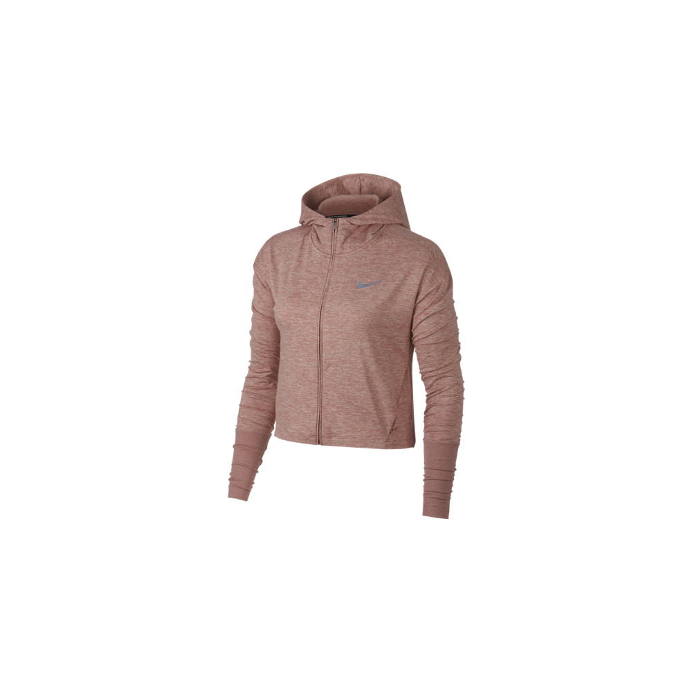 Nike Hoodie Donna Run F/Zip Elmnt Rust Pink/Htr M