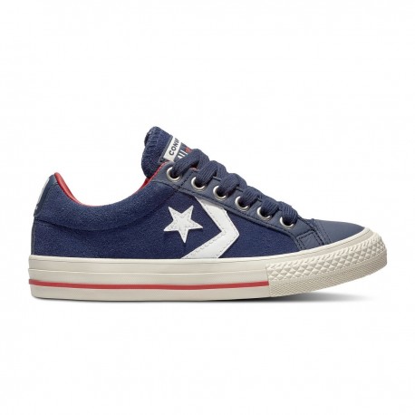 Converse  Junior Star Player Ox Suede Gs  Blu/Bianco