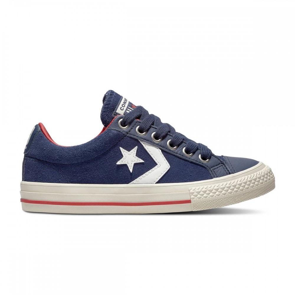 Image of Converse Star Player Ox Suede Gs Blu/Bianco Bambino EUR 32