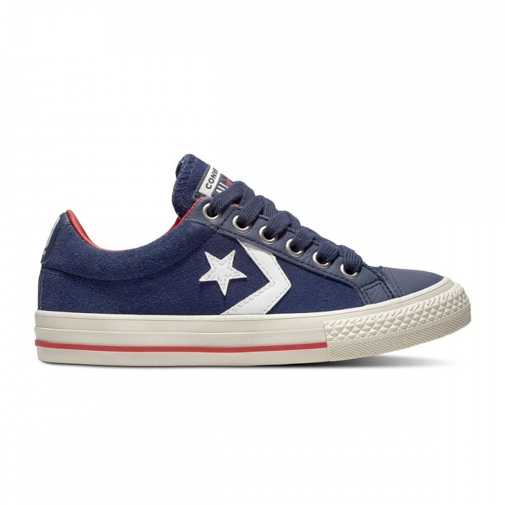 Converse Star Player Ox Suede Gs Blu/Bianco Bambino EUR 32