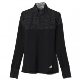 Adidas T-Shirt Ml Run Supernova 1/2 Zip Donna Black