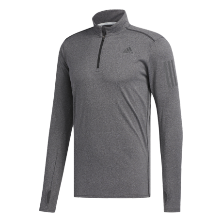 Adidas Maglia Running Manica Lunga Response Zip Grigio Uomo