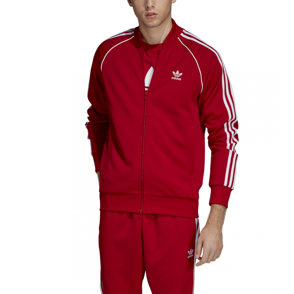 felpa adidas uomo zip rossa