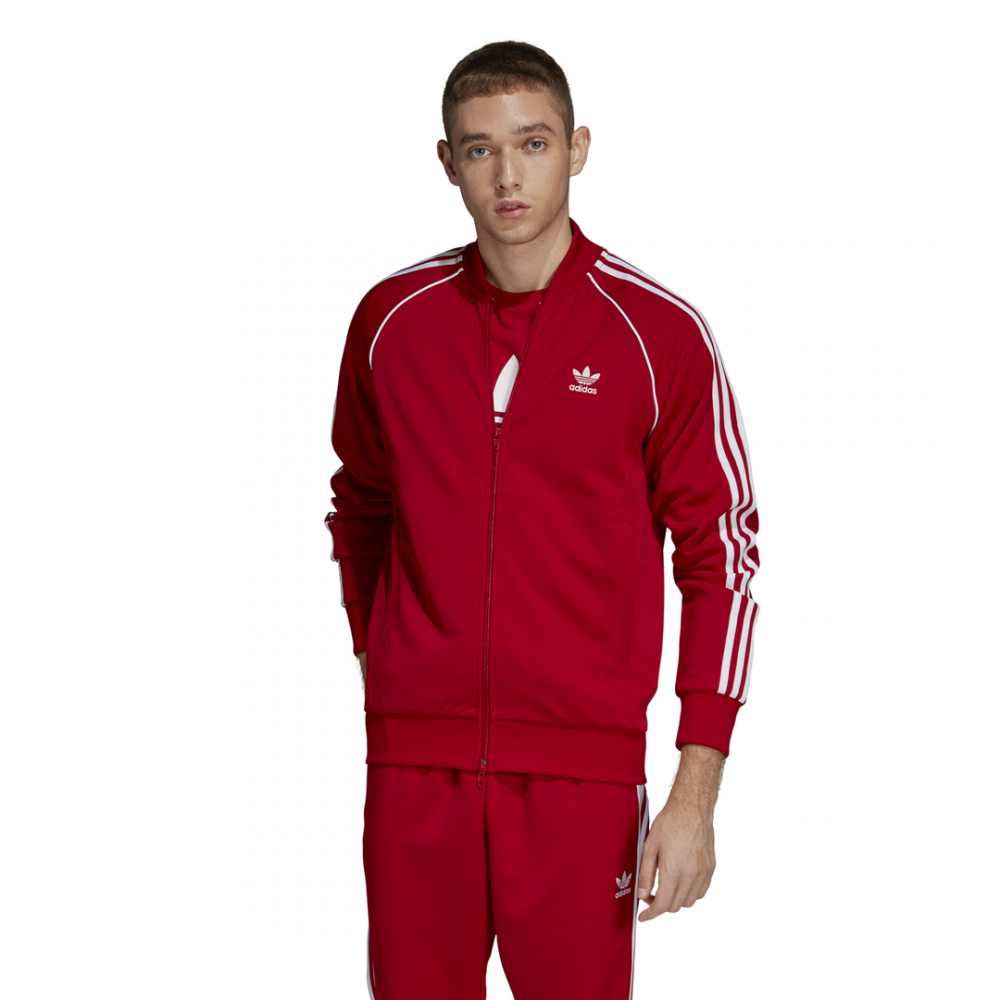 felpa adidas zip rossa