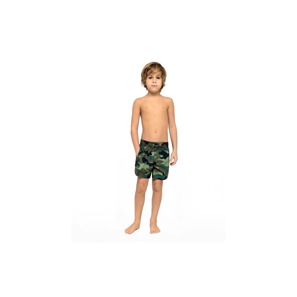 Image of Sundek Costume Boxer Con Elastico Verde Camou Bambino 4 Anni