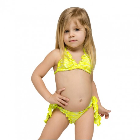 Sundek Bikini Tigrato Giallo Bambina