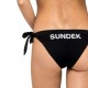 Sundek Costume Slip Con Fiocchi Logo Nero Donna