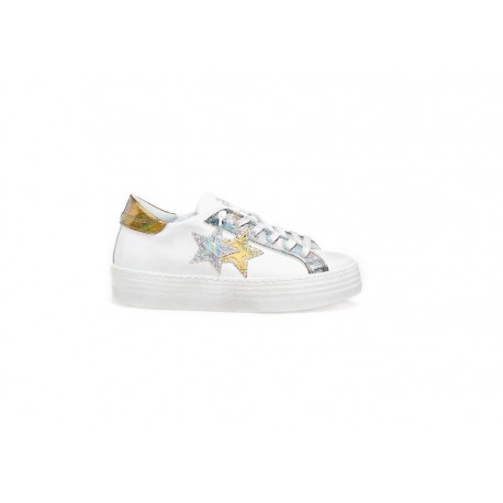 2stars Sneakers Platform Argento Donna
