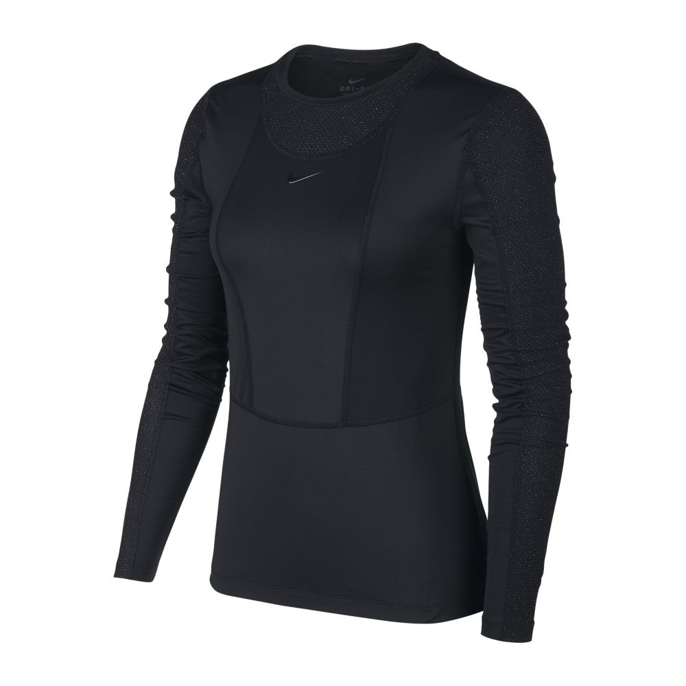 Image of Nike Maglietta Palestra Manica Lunga Paillette Nero Donna XS