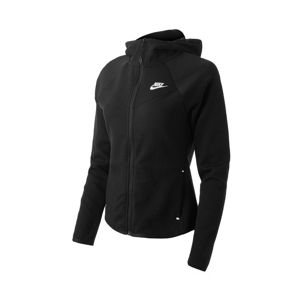Nike Felpa Full Zip E Cappuccio Tech Fleece Nero Donna - Acquista online su  Sportland