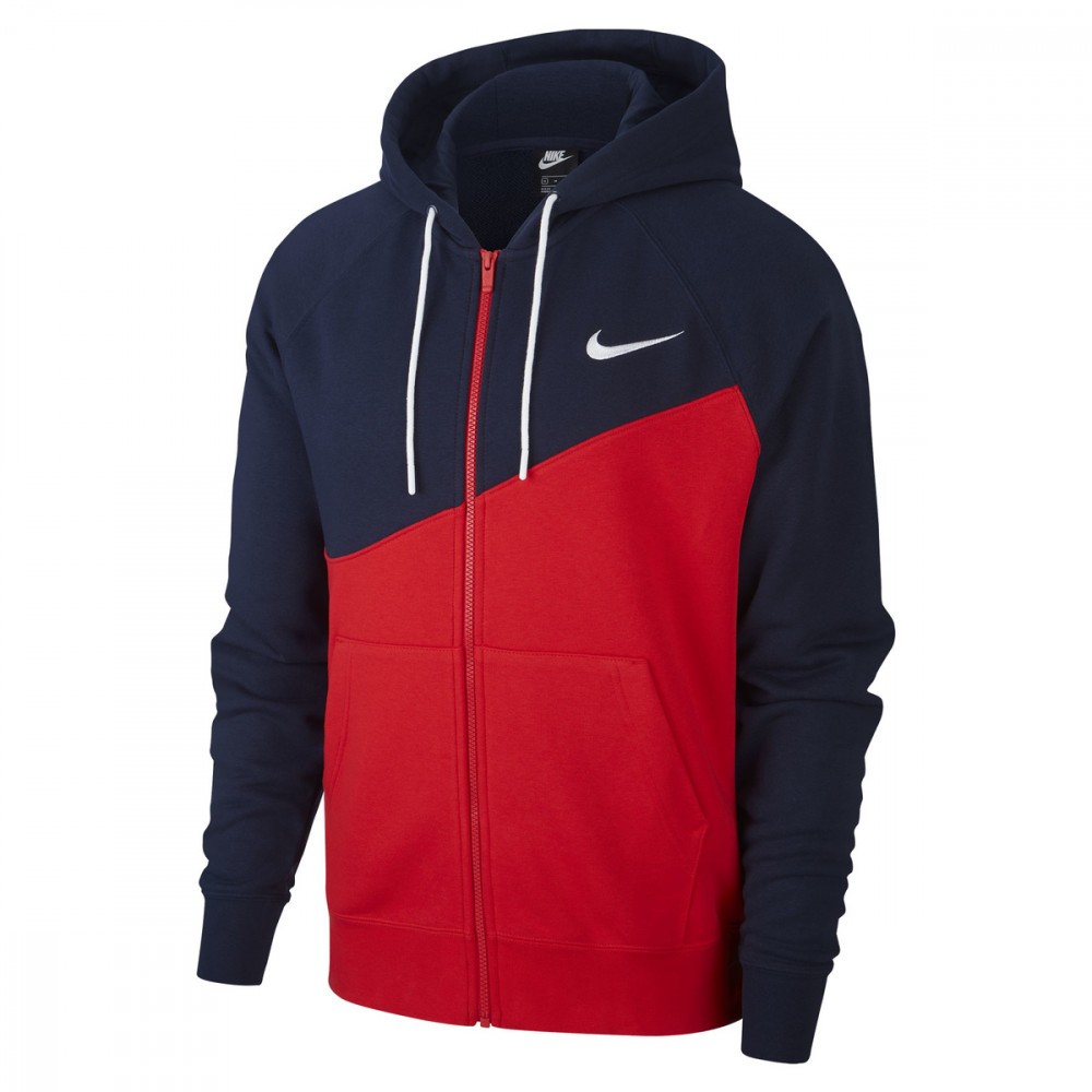 Nike Felpa Palestra Zip Cappuccio Big Swoosh Blu Uomo - Acquista online su  Sportland
