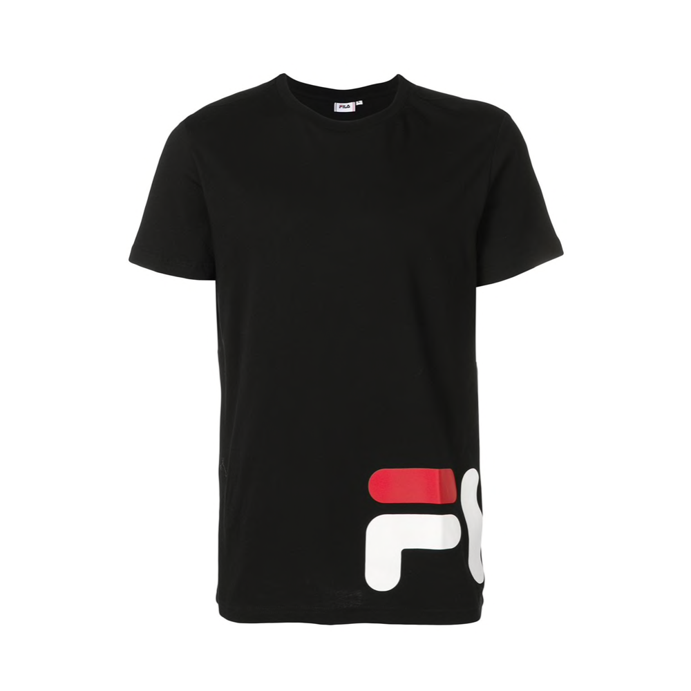 Fila Tessuto in Cotone Nero con Logo Rosso//Bianco