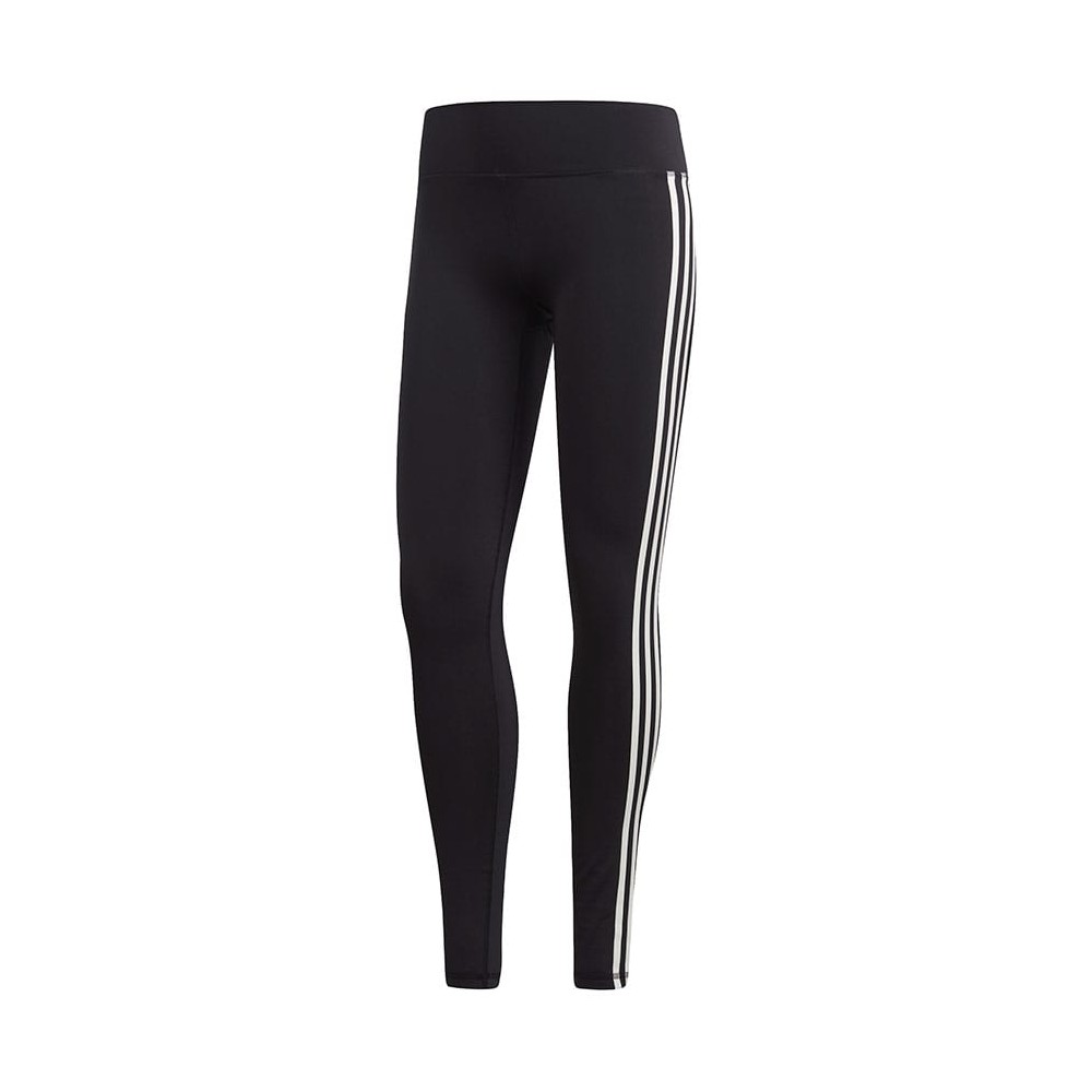 ADIDAS leggings sportivi 3 stripes nero donna L