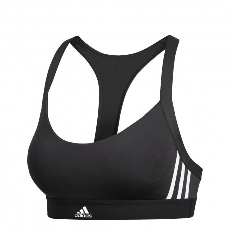 ADIDAS reggiseno sportivo righe di lato nero donna