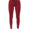 ADIDAS leggings sportivi righe lato bordeaux donna