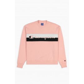 Champion Felpa Palestra Crop Logo Rosa Donna