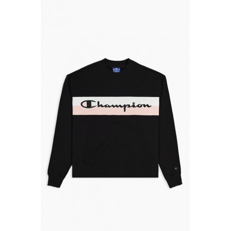 Champion Felpa Palestra Crop Logo Nero Donna