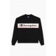 Champion Felpa Palestra Crop Logo Nero Donna