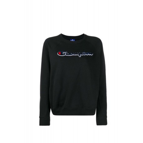 Champion Felpa Palestra Girocollo Logo Nero Donna