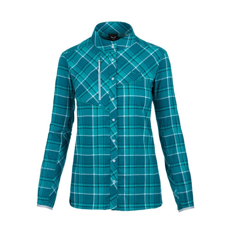 Salewa Camicia Montagna Fanes Flannel Malta Petrolio Donna Acquista Online Su Sportland