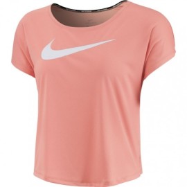 Nike Maglia Running Manica Corta Swoosh Rosa Donna