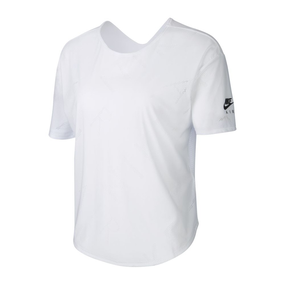 Nike Maglia Running Manica Corta Air Bianco Nero Uomo M