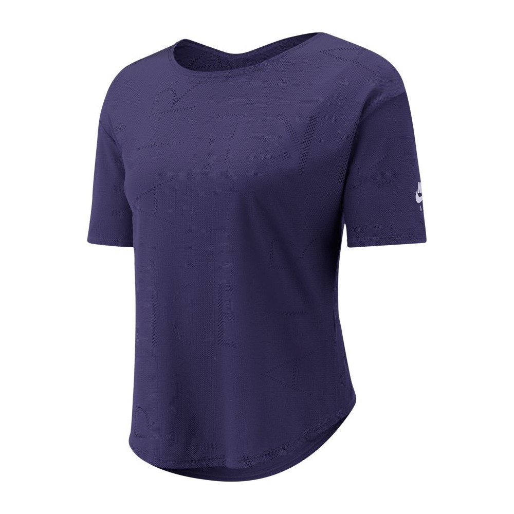 Nike Maglia Running Manica Corta Air Viola Bianco Uomo M