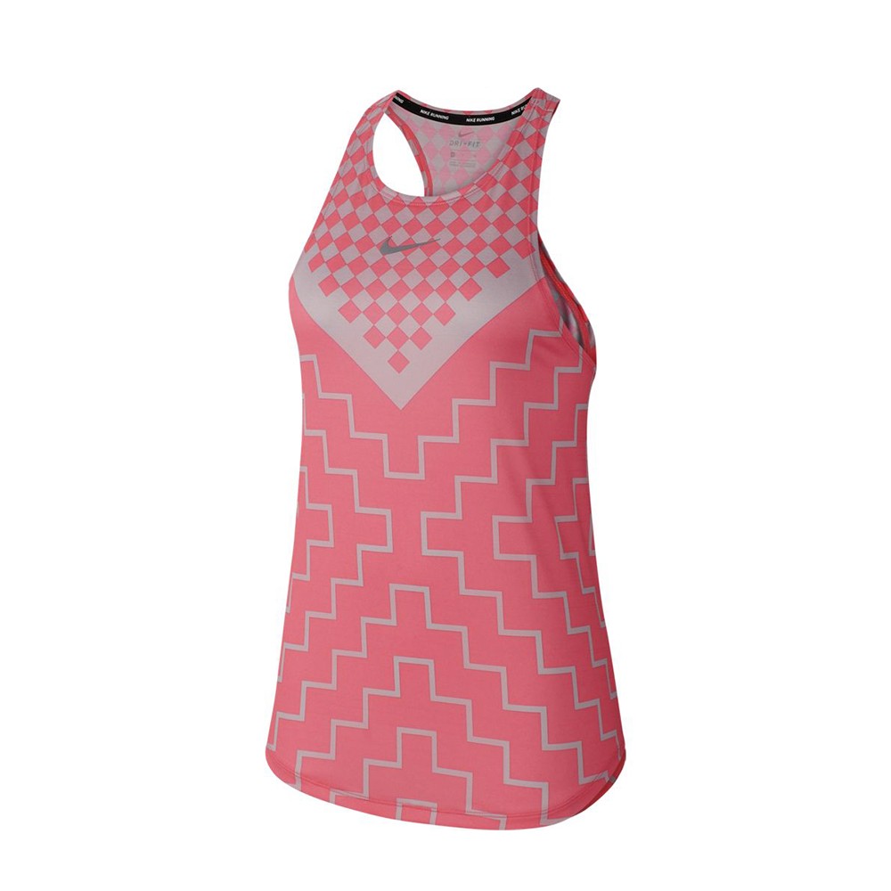 Nike Canotta Running Runway Geo Digital Rosa Donna XS