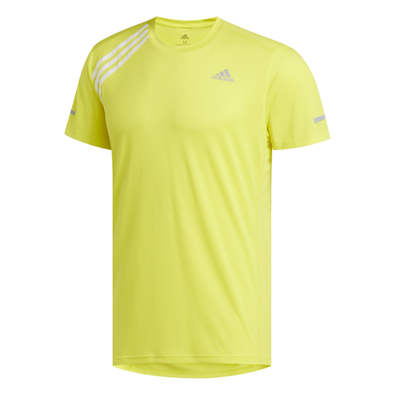ADIDAS maglia running 3 stripe giallo bianco uomo - Acquista online su  Sportland