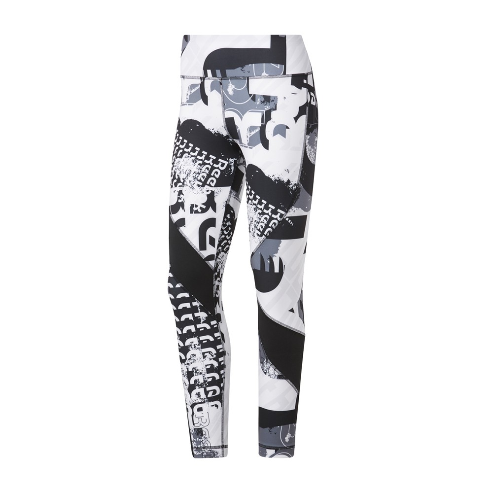 Reebok Leggings Sportivi Workout Ready Bianco Donna L