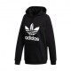 ADIDAS originals felpa con cappuccio logo nero donna