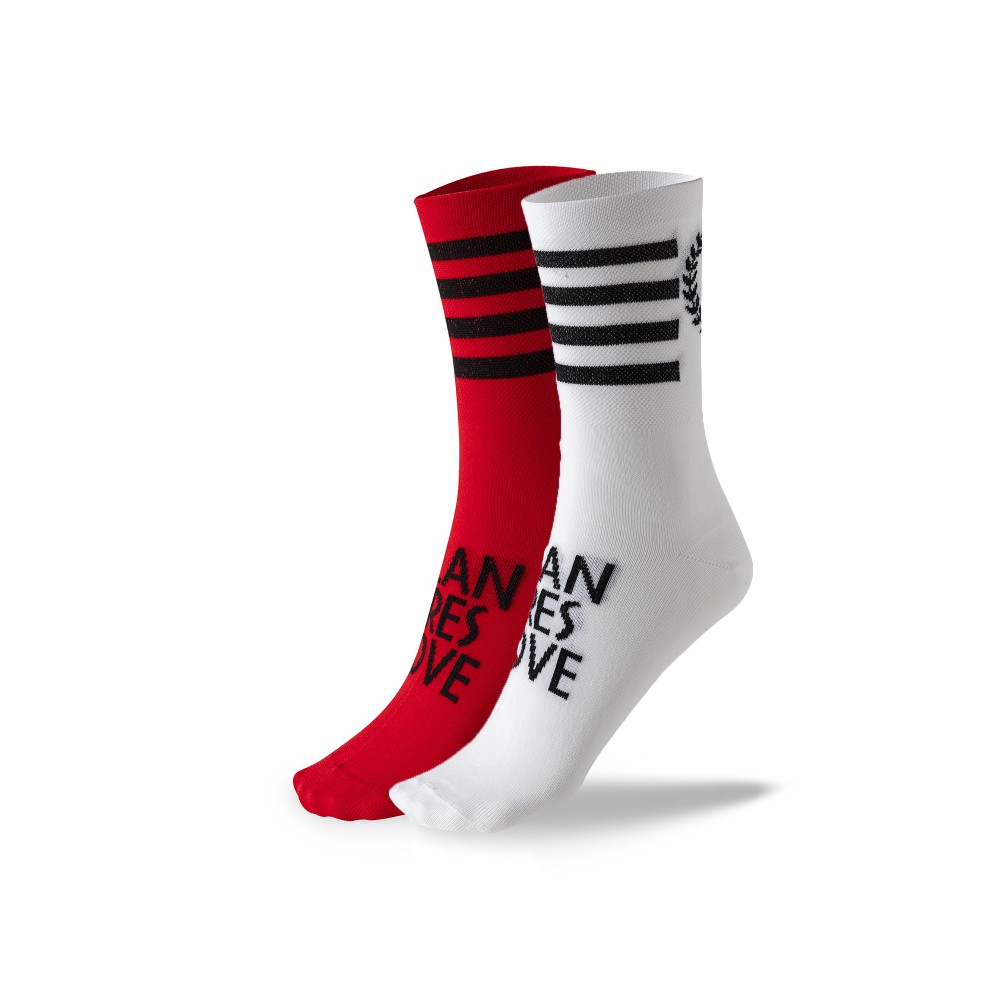 Flandres Love Calze Ciclismo Back To The Future BiPack Rosso Bianco Unisex 38/41