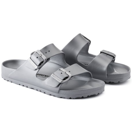 Birkenstock Sandali Gomma Arizona Grigio Metallico Unisex