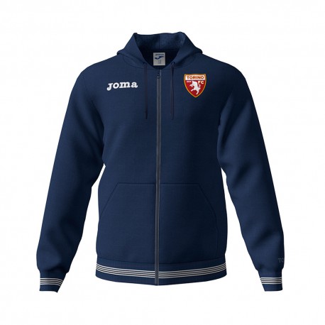Joma Sport Felpa Calcio C/Capp Zip Torino Free Time Blu Bambino