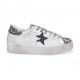2star Sneakers Low High Sole Bianco Maculato Donna