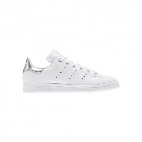 ADIDAS originals sneakers stan smith bianco argento bambina