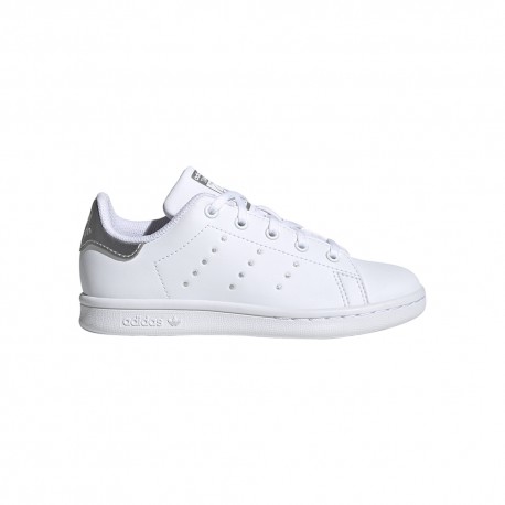 ADIDAS originals sneakers stan smith c bianco argento bambina