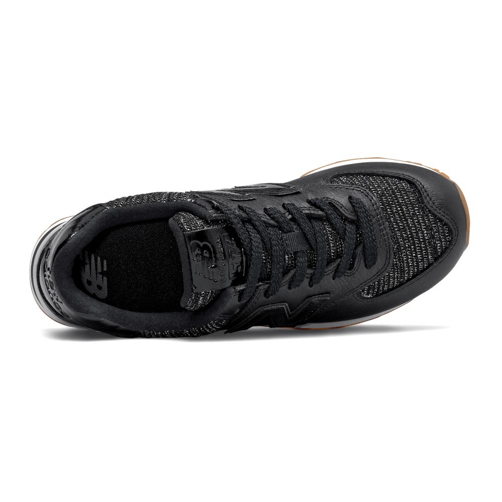 New Balance Sneakers 574 Lea Nero Argento Donna - Acquista online ...