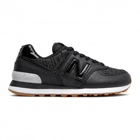 New Balance Sneakers 574 Lea Nero Argento Donna