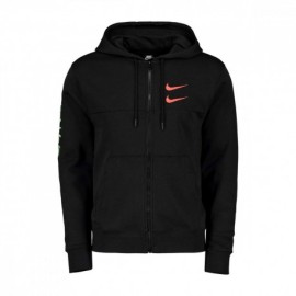 Nike Felpa Con Cappuccio Swoosh Nero Uomo