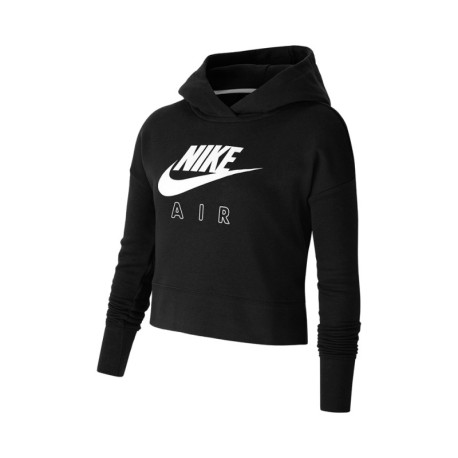 Nike Felpa Palestra Crop Logo Nero Bambina