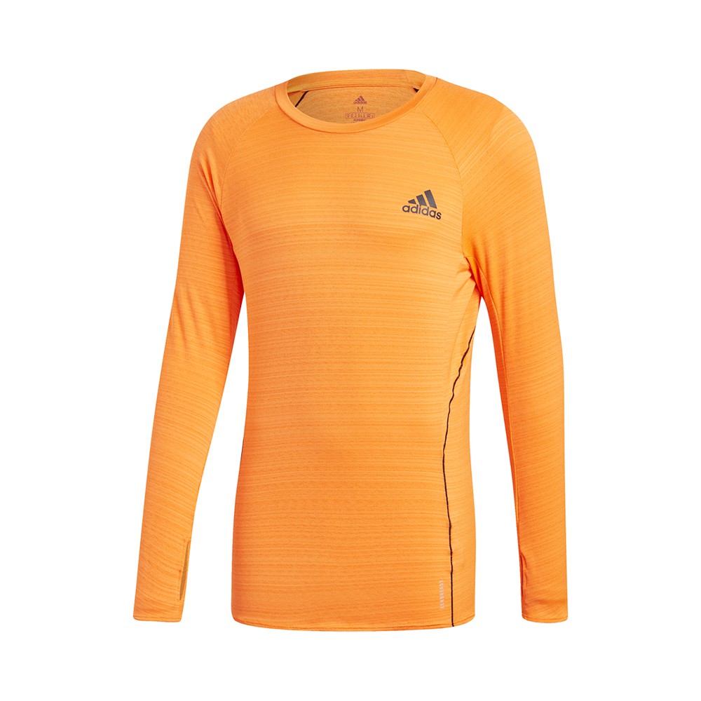 ADIDAS maglia running manica lunga runner arancio uomo XL