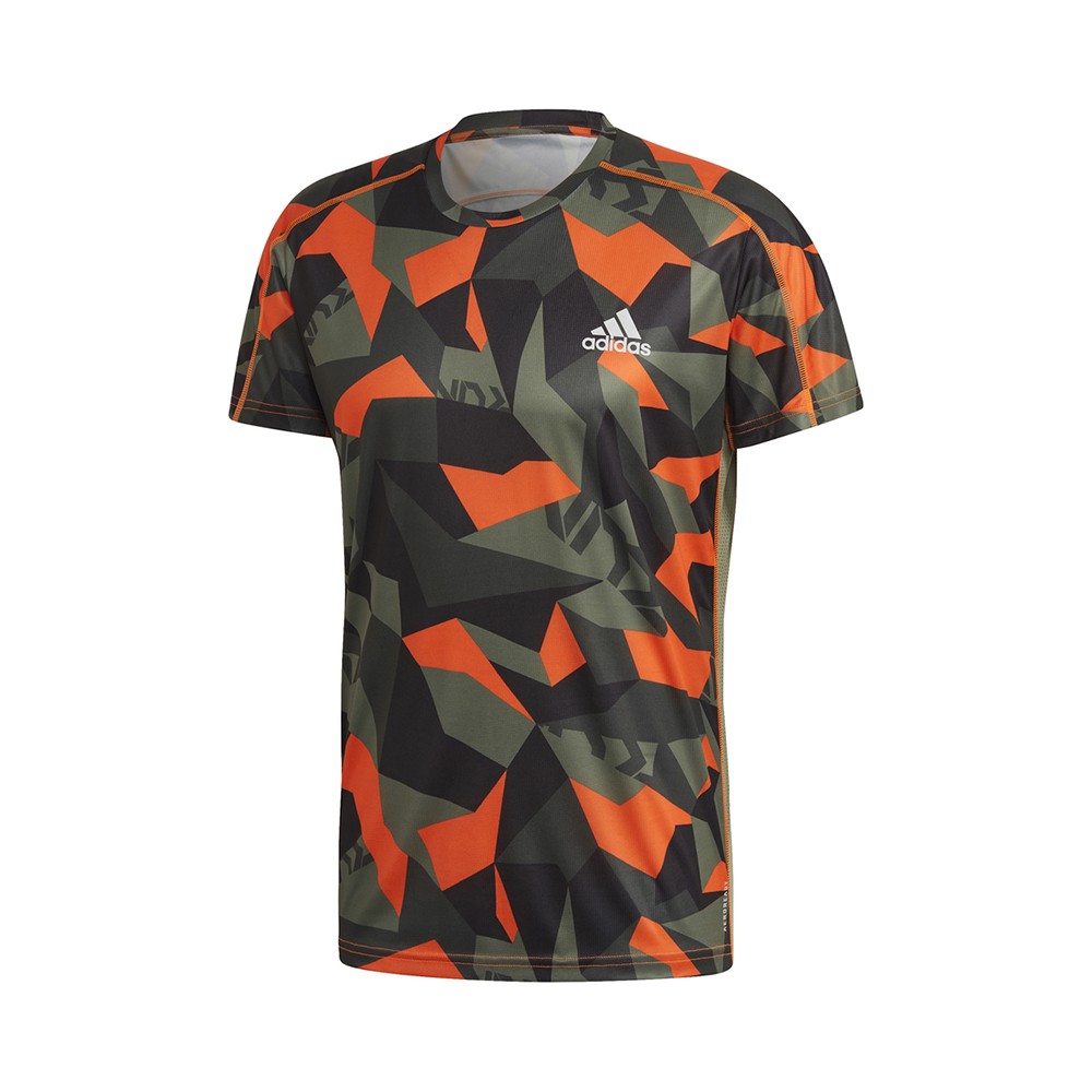 ADIDAS maglia running mezza manica own verde arancio uomo - Acquista online  su Sportland