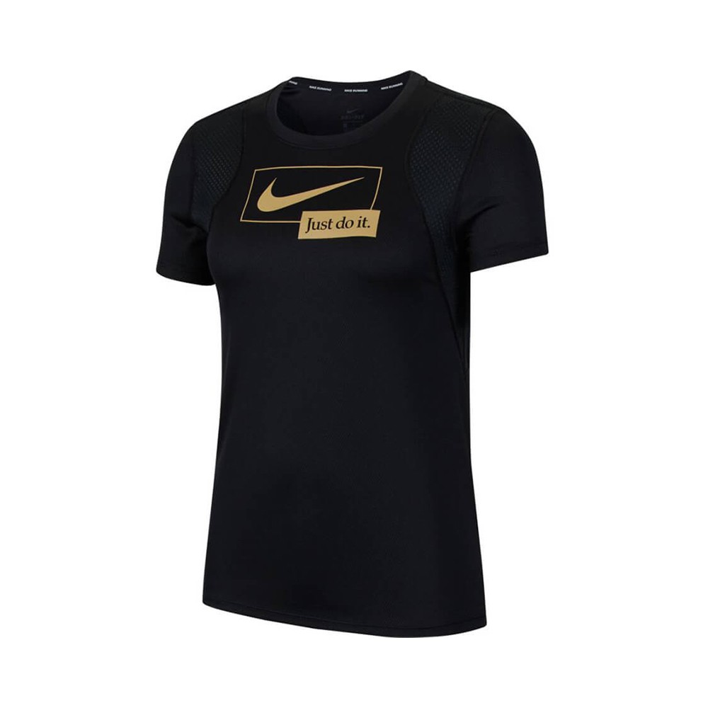 Nike Maglia Running Mezza Manica Icnclsh Nero Oro Donna - Acquista online  su Sportland