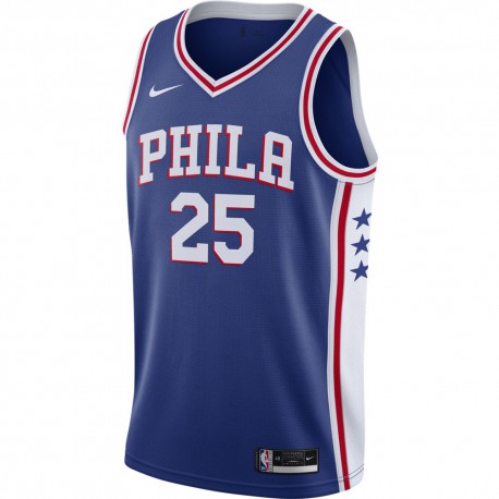 Nike Canotta Basket NBA Philadelphia Simmons Blu Bianco Uomo