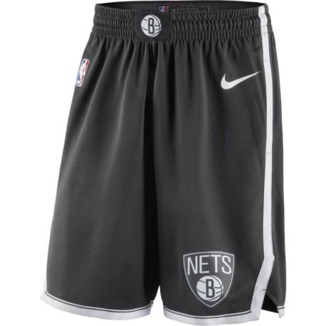 Nike Pantaloncini Basket NBA Brooklyn Road 18 Nero Bianco Uomo