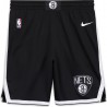 Nike Pantaloncini Basket NBA Brooklyn Road 18 Nero Bianco Uomo