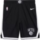 Nike Pantaloncini Basket NBA Brooklyn Road 18 Nero Bianco Uomo